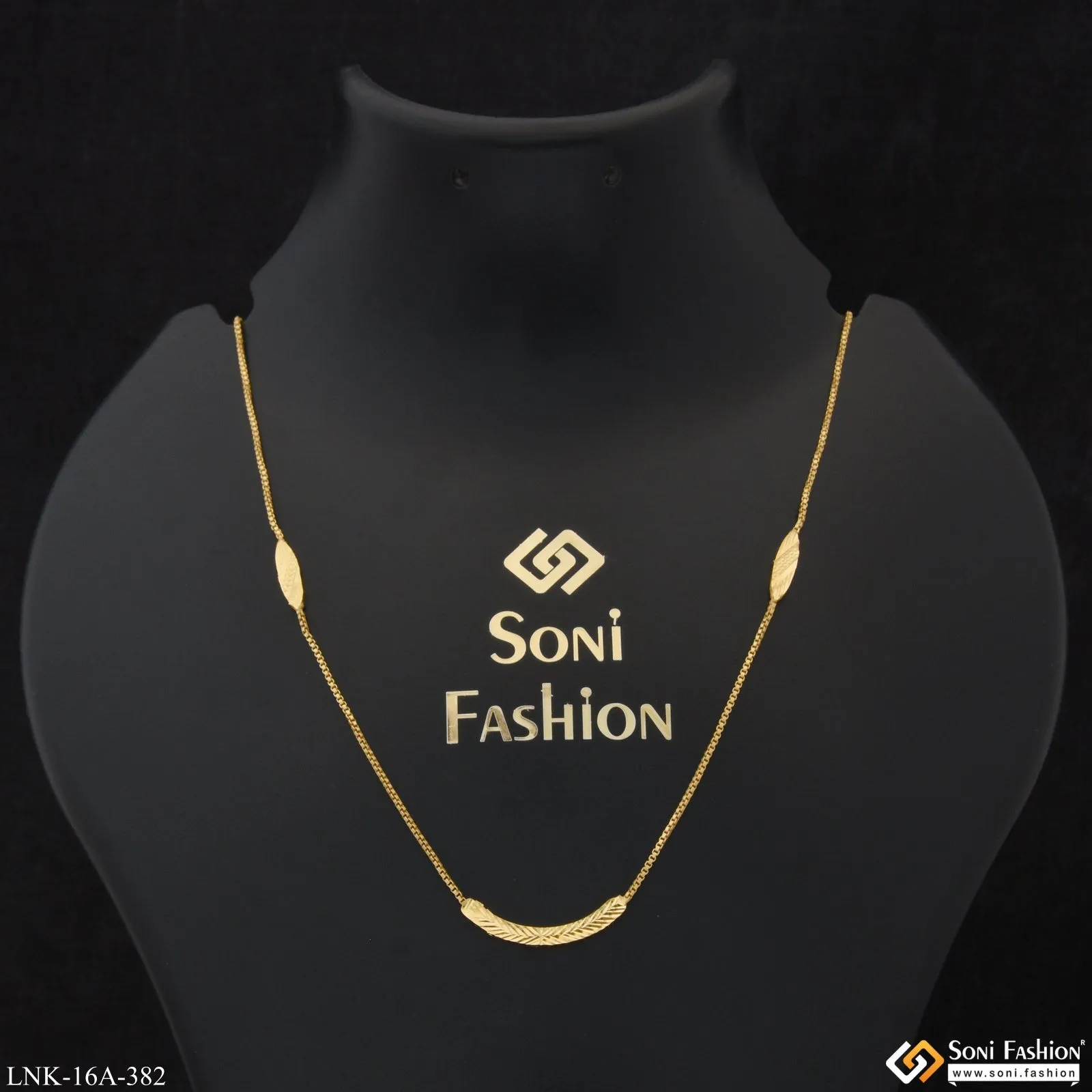 1 Gram Gold Plated Funky Design Superior Quality Chain for Lady - Style A382