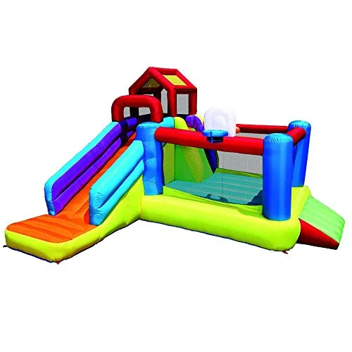 BANZAI Climb N Bounce Clubhouse (Outdoor Backyard Summer Spring Inflatable Jumping Bouncing House Castle)