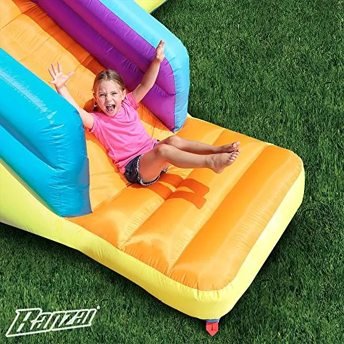 BANZAI Climb N Bounce Clubhouse (Outdoor Backyard Summer Spring Inflatable Jumping Bouncing House Castle)