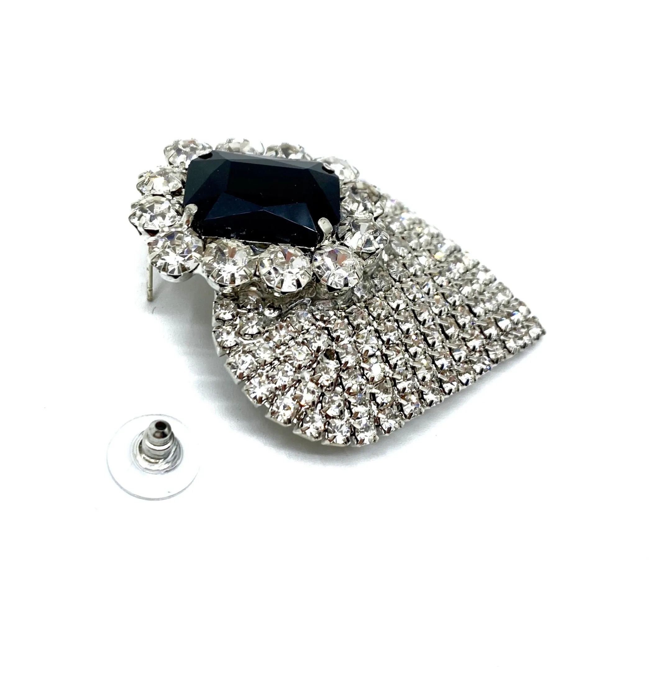 GLASS CRYSTAL HEART SHAPED EARRING