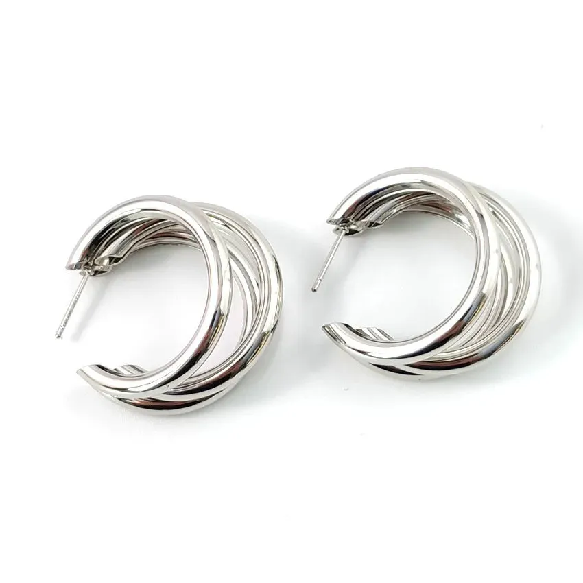 Golden Big Hoop Women Female Retro Christmas Earring Trend Fashion Earring