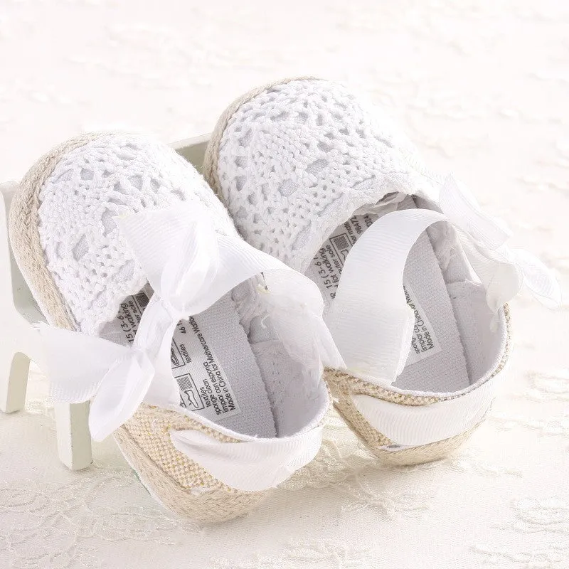 Lovely Infant Toddler Princess First Walkers Newborn Baby Girls Kid Prewalker Soft Soled Shoe Bow Dress Knitting Shoes Footwear