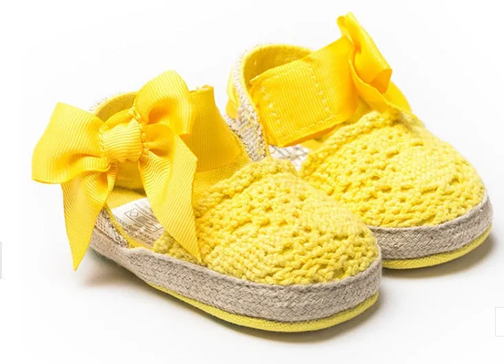 Lovely Infant Toddler Princess First Walkers Newborn Baby Girls Kid Prewalker Soft Soled Shoe Bow Dress Knitting Shoes Footwear