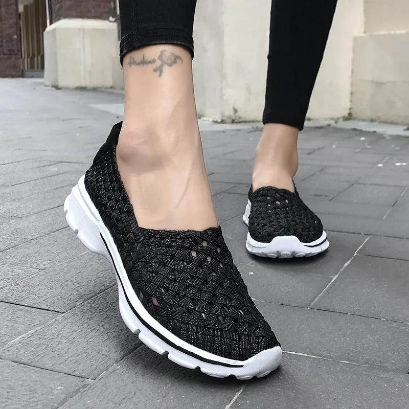 Owlkay Soft Sole Flat Stretch Casual Shoes
